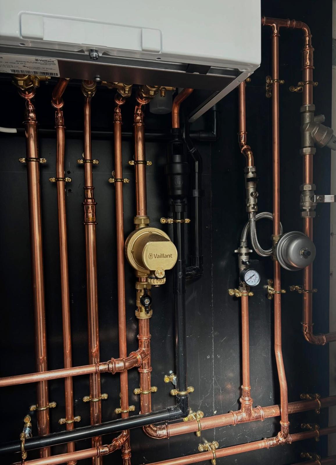 Detailed copper pipework on a recent boiler install.